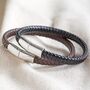 Men's Woven Vegan Leather Bracelet With Shiny Clasp, thumbnail 1 of 4
