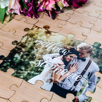 Wedding Puzzle Guestbook Personalised With Custom Photo, 3 of 12
