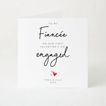 Personalised First Valentine’s Day Engaged Card For Fiancé, 2 of 5