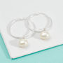 Pearl Earrings White Or Pink Pearls On Silver Hoops, thumbnail 2 of 5