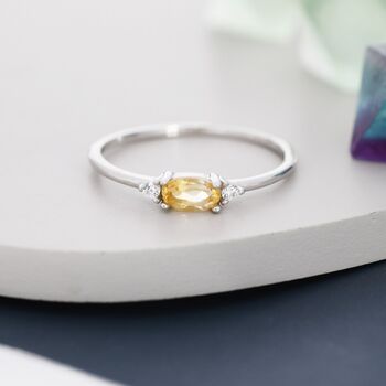 Natural Yellow Citrine Ring In Sterling Silver, 5 of 9