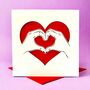 Heart Hands Papercut Card, thumbnail 1 of 5