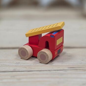 Set Of Three Wooden First Toy Emergency Vehicles, 3 of 6