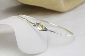 Elegant Sterling Silver Lily Bangle, 3 of 7