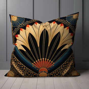 Deco Elegance In Red Art Deco Cushions Design One, 6 of 8