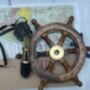 Handcrafted Decorative Wooden Ship Wheel, thumbnail 2 of 3