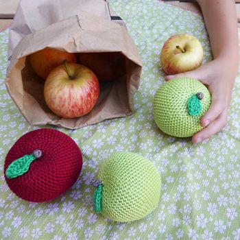 Apple Fruit Crochet Cotton Soft Toy, 5 of 10