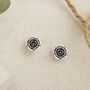 Sterling Silver Rose Bud Stud Earrings, thumbnail 3 of 5