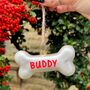 Personalised Dog Bone Shaped Bauble, thumbnail 1 of 3