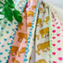 Handmade Block Print Dohar Blanket | Pink Tiger, thumbnail 4 of 5