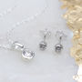 Sterling Silver Birthstone Necklace And Earring Set, thumbnail 9 of 12