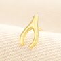 Sterling Silver Wishbone Piercing Earring In Gold Plating, thumbnail 1 of 3
