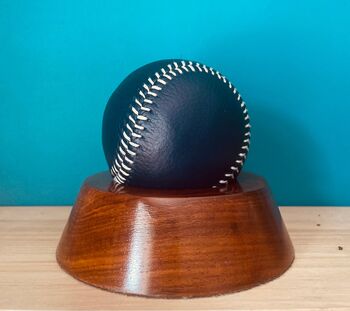 Leather Baseball With Wooden Stand, 7 of 9