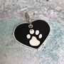 Black And Silver Heart Pet ID Tag, thumbnail 5 of 6