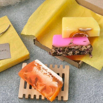 Handmade Soap And Soap Tray Self Care Gift Set, 4 of 6