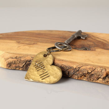 8th Anniversary Gift Bronze Heart Keyring, 2 of 7