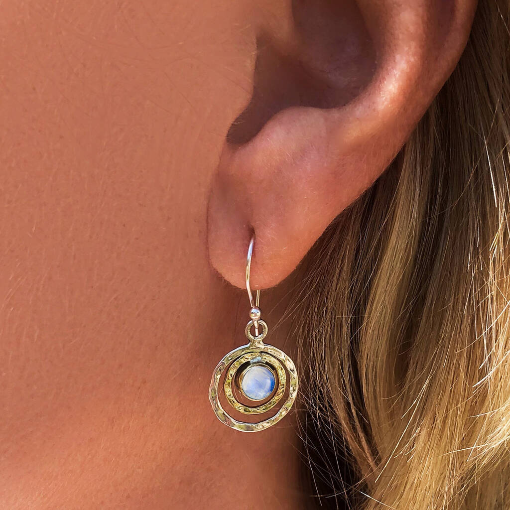 Infinity Universe Moonstone Earrings, 1 of 12