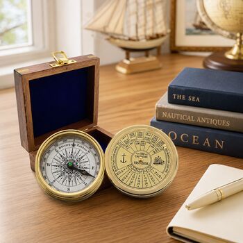 Personalised Brass 42nd Birthday 100 Year Calendar Compass, 2 of 12