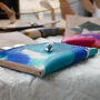 Hand Painted Leather Coin And Card Purse Blue Brush, thumbnail 8 of 10