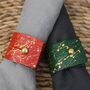 Set Of Gold Painted Leather Napkin Rings, thumbnail 4 of 8