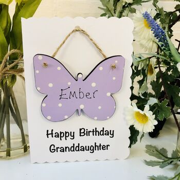 Personalised Granddaughter Butterfly Birthday Card, 2 of 8
