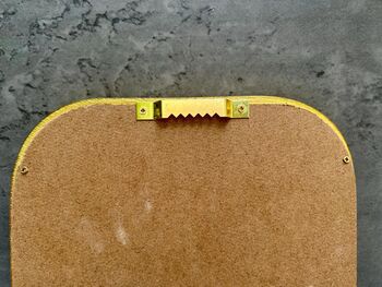 Distressed Gold Portrait Mirror With Beaded Frame Decor, 3 of 8