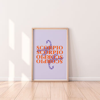 Scorpio Zodiac Typography Print, 6 of 6