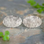 Handmade Tree Bark Cufflinks In Solid Sterling Silver, thumbnail 1 of 2