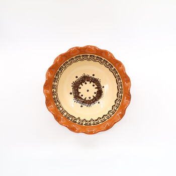 Ceramic Fruit Bowl With Stand In Sand Colour, 3 of 4