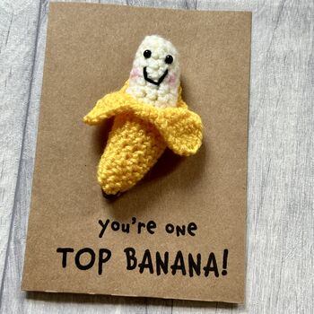 Top Banana Crochet Thank You Card Handmade, 6 of 9