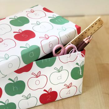 Apple Letters And Numbers Wrapping Paper Set, 8 of 10