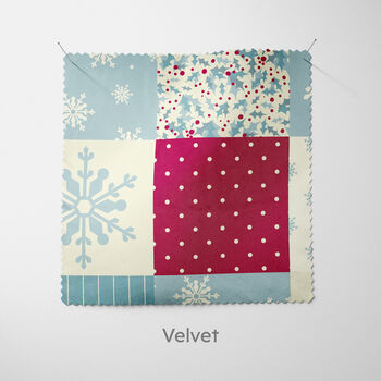 Christmas Blue Patchwork Cushion, 7 of 7