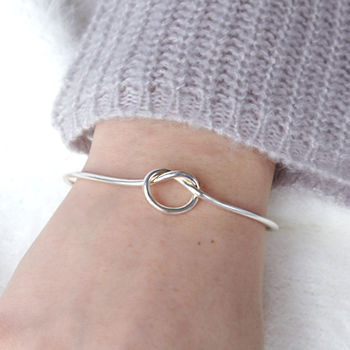 Silver Infinity Knot Bangle Bridesmaid Gift, 2 of 3