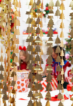 Gold Christmas Tree Curtain Party Backdrop, 2 of 3