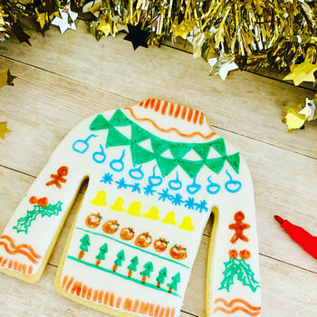 Christmas Jumper Colouring In Biscuit Set, 7 of 7