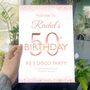 50th Birthday Rose Gold Welcome Sign, thumbnail 5 of 5