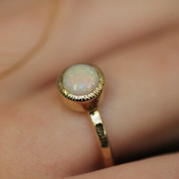 14ct Gold Confetti Opal Ring, 4 of 6
