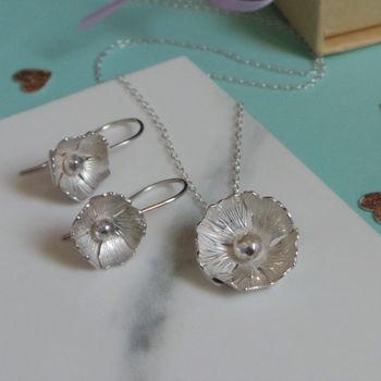 Handmade Silver Flower Necklace, 4 of 5
