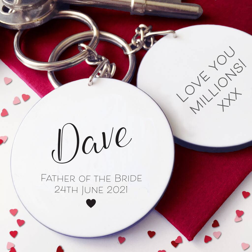 Image of Personalised Father Of The Bride Wedding Keyring