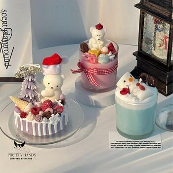 Personalised Gift Box Of Blue Hot Chocolate With Marshmallow Candle, 4 of 5