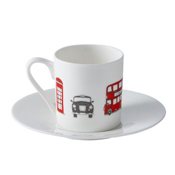 London Skyline Set Of Two Espresso Cups And Saucers, 5 of 6