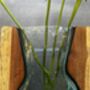 Huge Heavy 31cm Molten Glass Wedge Vase On Teak Root Flower Holder, thumbnail 10 of 12