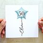 Personalised Balloon 50th Birthday Card For Him, thumbnail 1 of 3