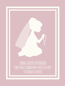 Personalised First Holy Communion Print Girl, 2 of 3