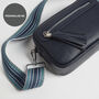 Florence Crossbody Bag In Navy With Blue Aztec Strap, thumbnail 2 of 3