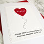 Heart Balloon Personalised Anniversary Card, thumbnail 6 of 7