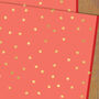 Gold Foiled Coral Stars Wrapping Paper Two Sheets, thumbnail 3 of 4