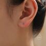 Extra Tiny 2mm Amethyst Purple Cz Stud Earrings, thumbnail 4 of 12
