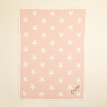 Personalised Pink Star Intarsia Blanket, 4 of 7
