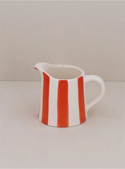 Orange Stripe Stoneware Creamer Jug, 2 of 3